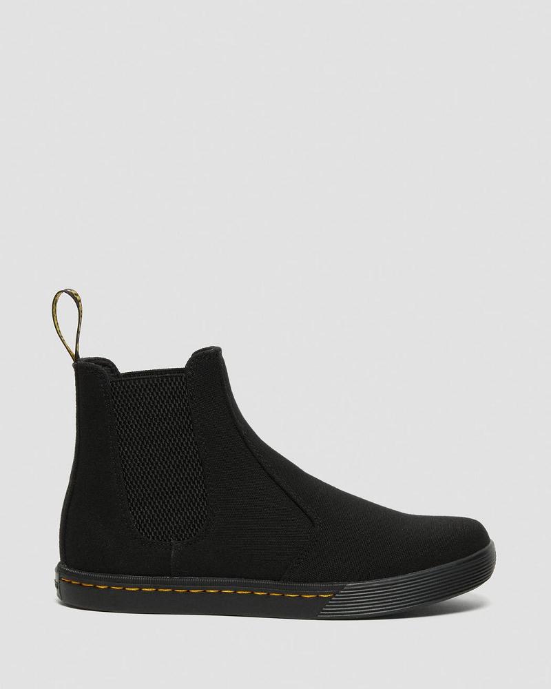 Women's Dr Martens Makela Canvas Casual Chelsea Boots Black | AU 125KOR